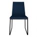 Cadeira de Jantar Estofada Lille Base Preta Veludo Azul Marinho - Montanaris Decor