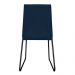 Cadeira de Jantar Estofada Lille Base Preta Veludo Azul Marinho - Montanaris Decor