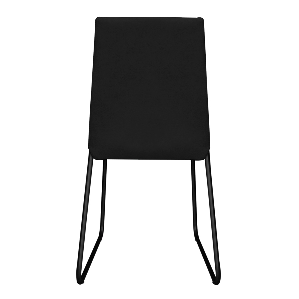 Cadeira de Jantar Estofada Lille Base Preta Veludo Preto - Montanaris Decor
