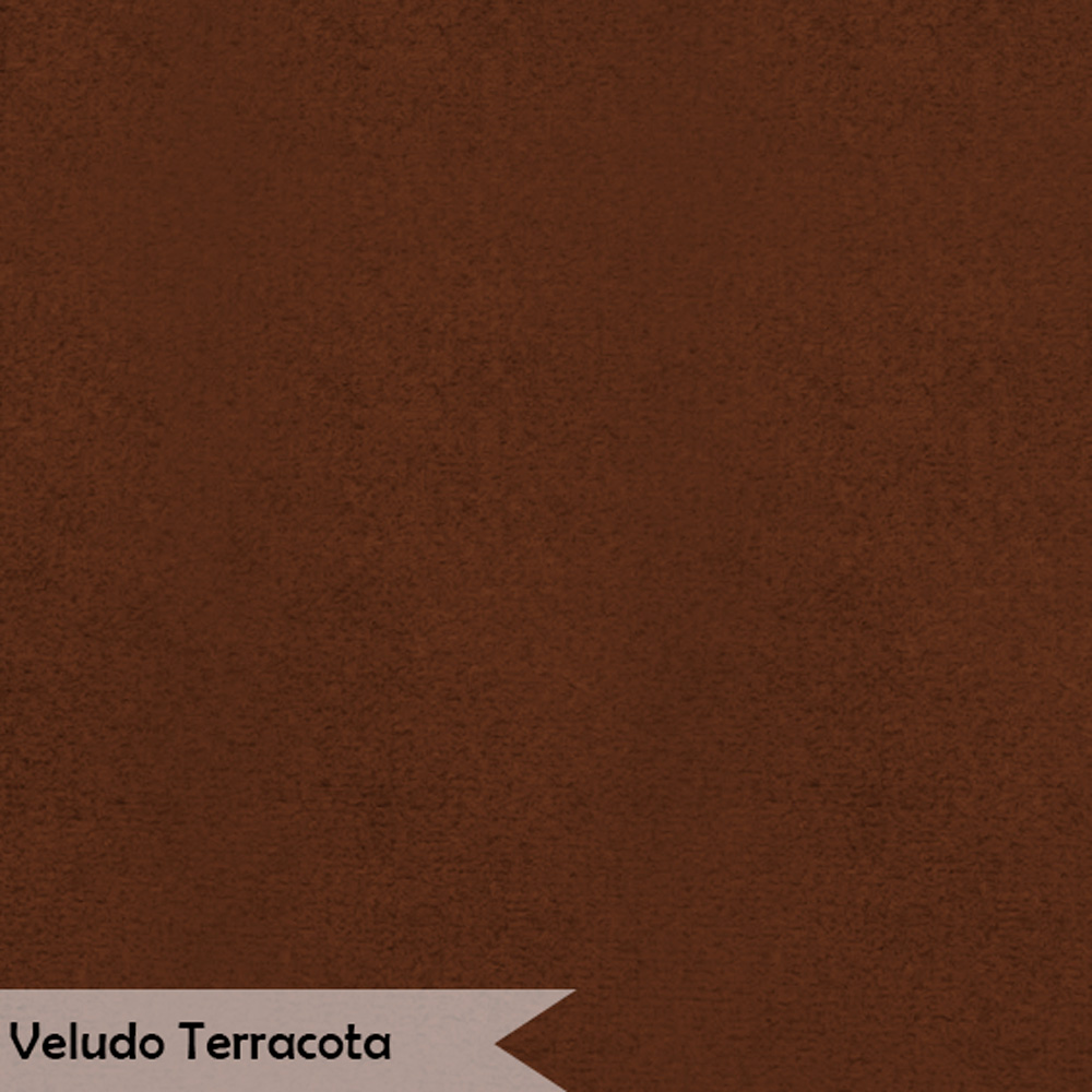 Cadeira de Jantar Estofada Lille Base Preta Veludo Terracota - Montanaris Decor