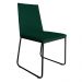 Cadeira de Jantar Estofada Lille Base Preta Veludo Verde - Montanaris Decor