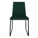 Cadeira de Jantar Estofada Lille Base Preta Veludo Verde - Montanaris Decor