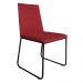 Cadeira de Jantar Estofada Lille Base Preta Veludo Vermelho - Montanaris Decor