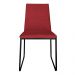 Cadeira de Jantar Estofada Lille Base Preta Veludo Vermelho - Montanaris Decor
