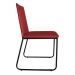 Cadeira de Jantar Estofada Lille Base Preta Veludo Vermelho - Montanaris Decor