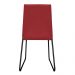 Cadeira de Jantar Estofada Lille Base Preta Veludo Vermelho - Montanaris Decor