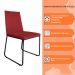 Cadeira de Jantar Estofada Lille Base Preta Veludo Vermelho - Montanaris Decor
