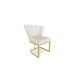 Cadeira de Jantar Pétala Base Metal Gold Veludo - Montanaris Decor