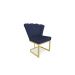 Cadeira de Jantar Pétala Base Metal Gold Veludo Azul Marinho - Montanaris Decor