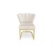 Cadeira de Jantar Pétala Base Metal Gold Veludo Bege - Montanaris Decor
