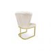 Cadeira de Jantar Pétala Base Metal Gold Veludo Bege - Montanaris Decor