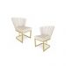 Cadeira de Jantar Pétala Base Metal Gold Veludo Bege - Montanaris Decor
