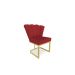 Cadeira de Jantar Pétala Base Metal Gold Veludo Vermelho - Montanaris Decor