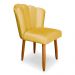 Cadeira de Jantar Pétala Estofada Pés Palito Veludo Amarelo - Montanaris Decor
