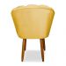 Cadeira de Jantar Pétala Estofada Pés Palito Veludo Amarelo - Montanaris Decor