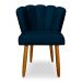 Cadeira de Jantar Pétala Estofada Pés Palito Veludo Azul Marinho - Montanaris Decor