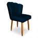 Cadeira de Jantar Pétala Estofada Pés Palito Veludo Azul Marinho - Montanaris Decor
