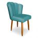 Cadeira de Jantar Pétala Estofada Pés Palito Veludo Azul Turquesa - Montanaris Decor