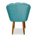 Cadeira de Jantar Pétala Estofada Pés Palito Veludo Azul Turquesa - Montanaris Decor