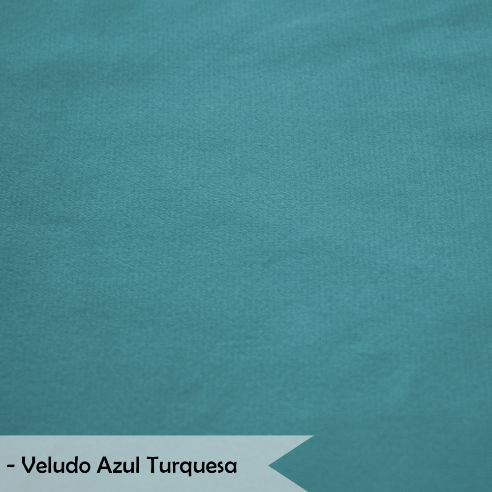 Cadeira de Jantar Pétala Estofada Pés Palito Veludo Azul Turquesa - Montanaris Decor