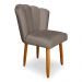 Cadeira de Jantar Pétala Estofada Pés Palito Veludo Cappuccino - Montanaris Decor