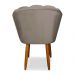 Cadeira de Jantar Pétala Estofada Pés Palito Veludo Cappuccino - Montanaris Decor