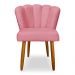 Cadeira de Jantar Pétala Estofada Pés Palito Veludo Rosa - Montanaris Decor