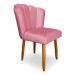 Cadeira de Jantar Pétala Estofada Pés Palito Veludo Rosa - Montanaris Decor