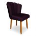 Cadeira de Jantar Pétala Estofada Pés Palito Veludo Roxo - Montanaris Decor