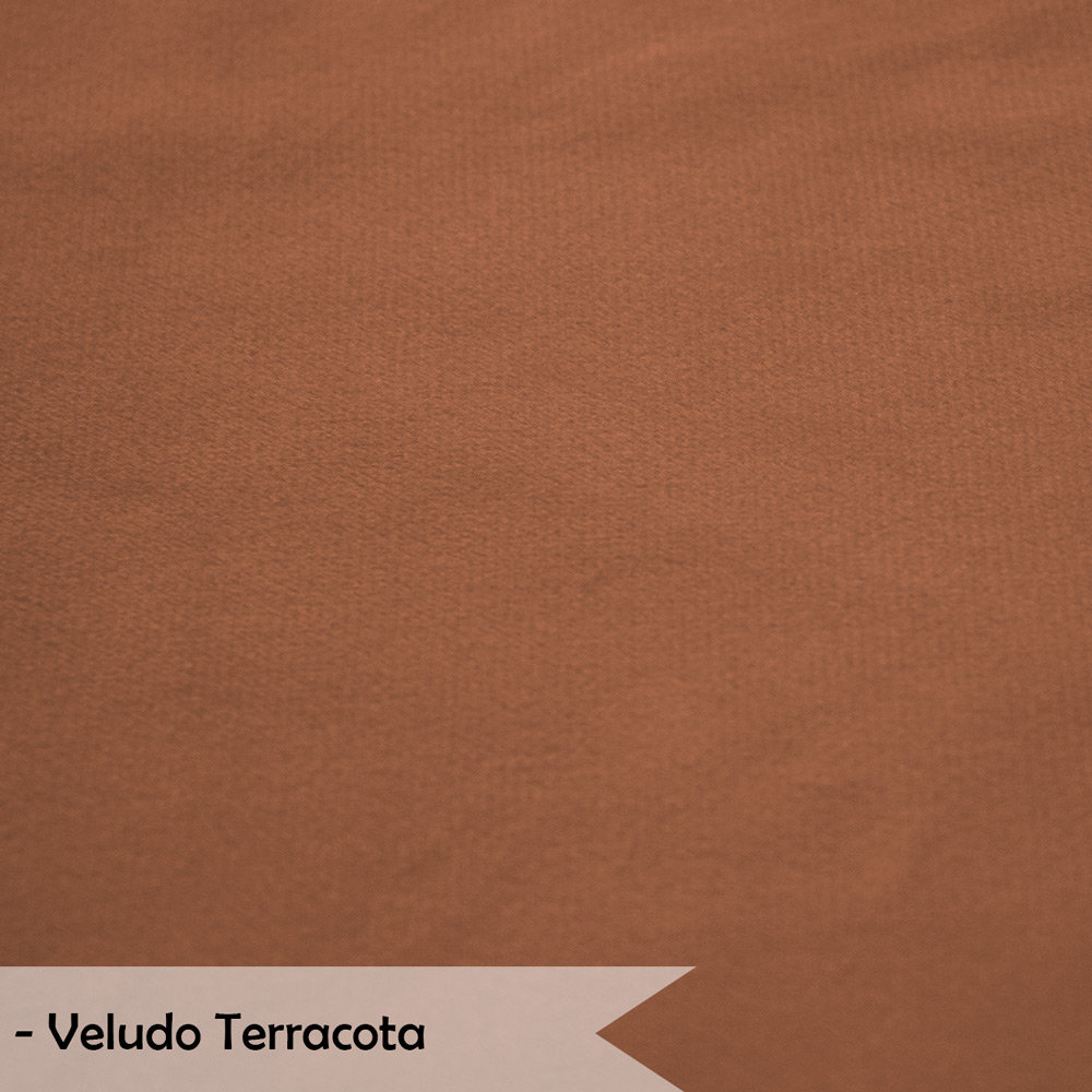 Cadeira de Jantar Pétala Estofada Pés Palito Veludo Terracota - Montanaris Decor
