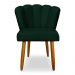 Cadeira de Jantar Pétala Estofada Pés Palito Veludo Verde - Montanaris Decor