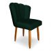 Cadeira de Jantar Pétala Estofada Pés Palito Veludo Verde - Montanaris Decor