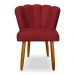 Cadeira de Jantar Pétala Estofada Pés Palito Veludo Vermelho - Montanaris Decor