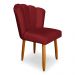Cadeira de Jantar Pétala Estofada Pés Palito Veludo Vermelho - Montanaris Decor