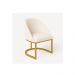 Cadeira jantar Meia Lua Base Metal Gold Veludo Bege - Montanaris Decor