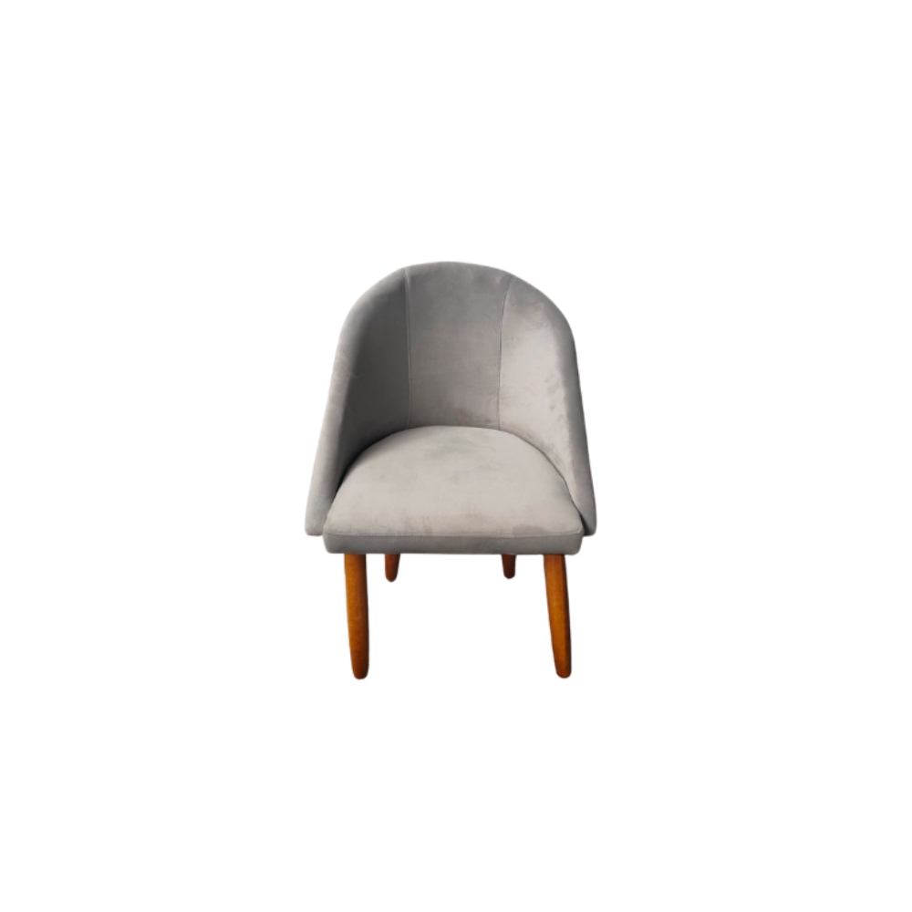 Cadeira jantar Meia Lua Veludo Cinza - Montanaris Decor