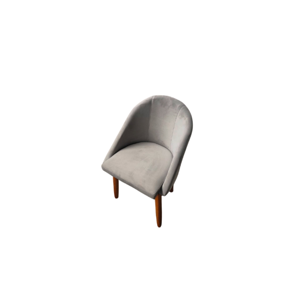 Cadeira jantar Meia Lua Veludo Cinza - Montanaris Decor