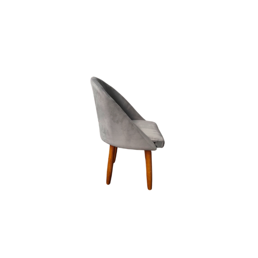 Cadeira jantar Meia Lua Veludo Cinza - Montanaris Decor