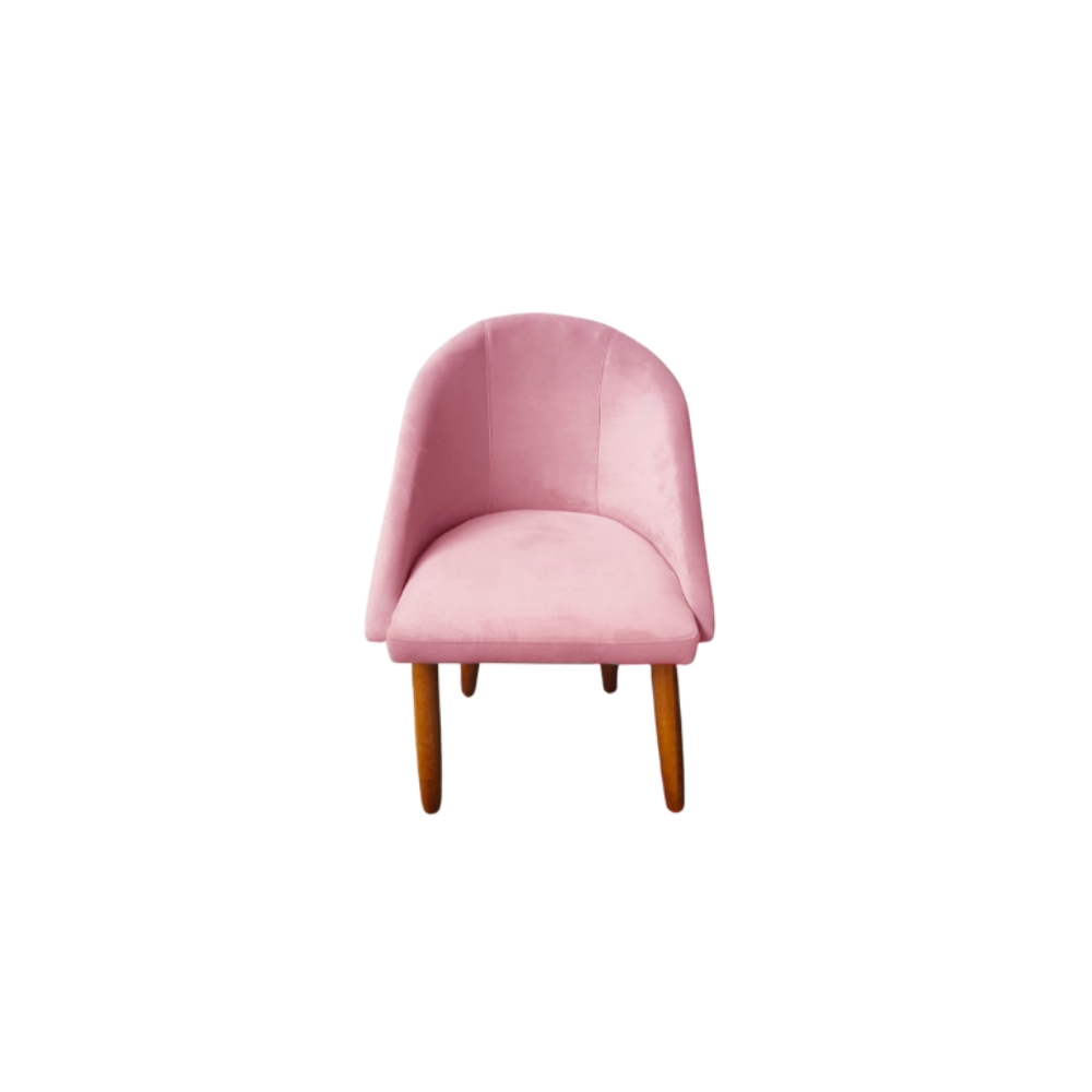 Cadeira jantar Meia Lua Veludo Rosa - Montanaris Decor