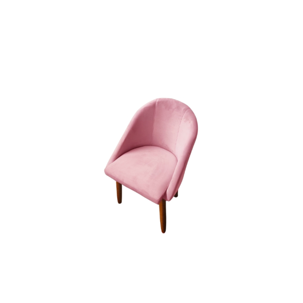 Cadeira jantar Meia Lua Veludo Rosa - Montanaris Decor