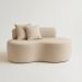 Conjunto 01 Poltrona + Sofá Curvo Orgânico Nature Gaia Boucle Bege - Montanaris Decor