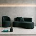 Conjunto 01 Poltrona + Sofá Curvo Orgânico Nature Gaia Boucle Verde - Montanaris Decor