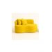 Conjunto 01 Poltrona + Sofá Curvo Orgânico Nature Gaia Suede Amarelo - Montanaris Decor