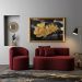 Conjunto 01 Poltrona + Sofá Curvo Orgânico Nature Gaia Suede Bordô - Montanaris Decor