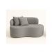 Conjunto 01 Poltrona + Sofá Curvo Orgânico Nature Gaia Suede Cinza - Montanaris Decor