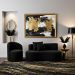 Conjunto 01 Poltrona + Sofá Curvo Orgânico Nature Gaia Suede Preto - Montanaris Decor