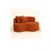 Conjunto 01 Poltrona + Sofá Curvo Orgânico Nature Gaia Suede Terracota - Montanaris Decor