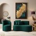 Conjunto 01 Poltrona + Sofá Curvo Orgânico Nature Gaia Suede Verde - Montanaris Decor