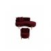 Conjunto 01 Poltrona + Sofá Curvo Orgânico Veludo Bordô - Montanaris Decor