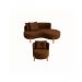 Conjunto 01 Poltrona + Sofá Curvo Orgânico Veludo Marrom - Montanaris Decor